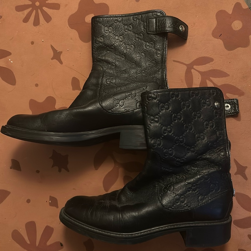 GUCCI black boots GG Marmont